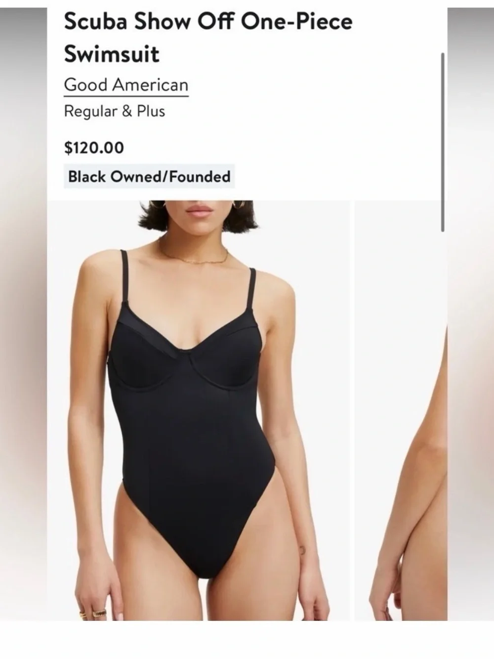 NWOTGood American Black Scuba Show Off One-Piece Swimsuit